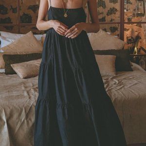 BNWT Aura the Label Tiered Low Back Maxi Dress - Black XS / S